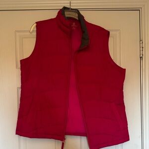 Lands' End Women's Bright Pink Puffer Vest